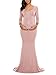 Liu & Qu Pregnant Women's Long Sleeve Maternity Stretch Maxi Dress Gown with Train for Parties, Baby Showers, Maternity Shoots