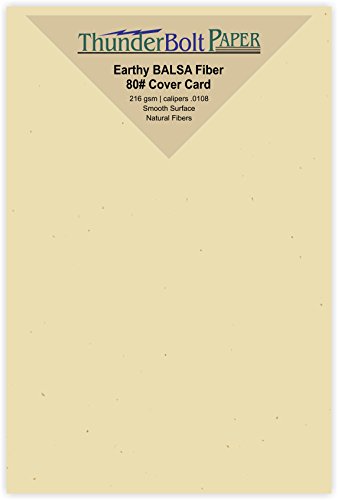 100 Earthy Balsa Fiber 80# Cover Paper Sheets - 3