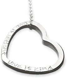 Christian Necklace | Sterling Silver Heart Pendant | 1 Corinthians 13 Love is Patient by Streten