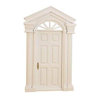 Xuba DIY Simulate Mini White Paint Door for 1:12 Doll House Decor