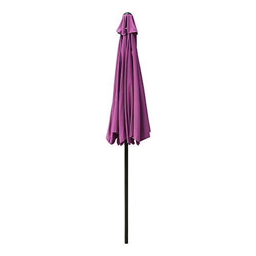 Yeshom 9 ft Outdoor Garden Patio Umbrella 8 Ribs Table Umbrella Pool Beach Yard Tilt with Hand Crank UV Protection