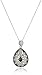 Amazon Collection Sterling Silver and 14k Gold Black Diamond Pear Shaped Art Deco Pendant Necklace, 18