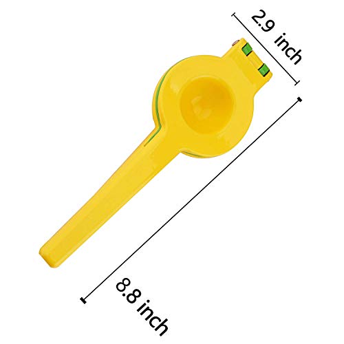 XelparucTS Lemon Lime Squeezer - Premium Quality Metal Manual Citrus Press Juicer Citrus Juicer Aluminum Lime Squeezer Yellow