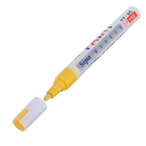 Permanent Car Tyre Tire Metal Paint Pen Marker (Yellow)