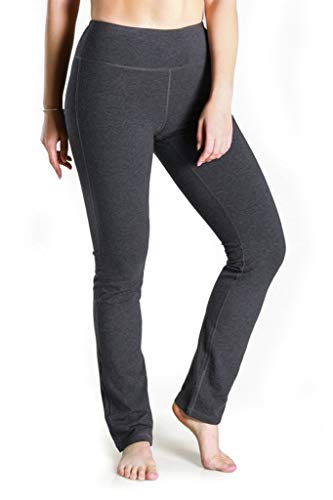 Yogipace 27″/29″/31″/33″/35″/37″, Petite/Regular/Tall Women’s Straight Leg Yoga Pants Workout Pants Slim Fit, 27″, Charcoal, Size L