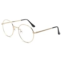 Outray Retro Round Metal Clear Lens Glasses 2136c2 Gold Frame