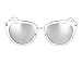 SOJOS Retro Fashion Cat Eye Women Sunglasses Metal Frame Mirrored Lenses SJ1002 with Silver Frame/Silver Mirrored Lens