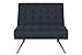 DHP Emily Accent Chair with Split-Back and Chrome Legs, Navy Linen