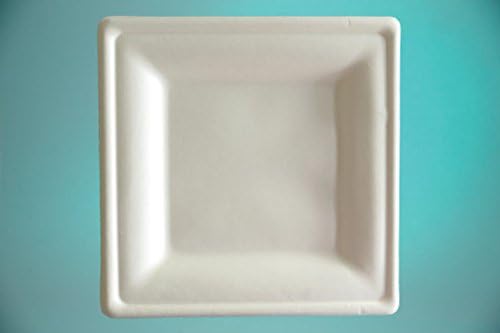 MikaPak Bagasse 10" Square Plate, White, 250/case