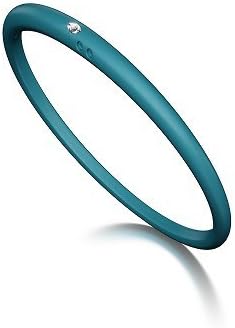 Diamond Stackable Bangle Bracelet in Teal Silicone