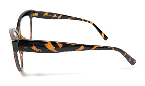 WebDeals - Cateye or High Pointed Eyeglasses or Sunglasses Vintage Inspired Fashion...... (High Point, Tortoise Brown/Clear)
