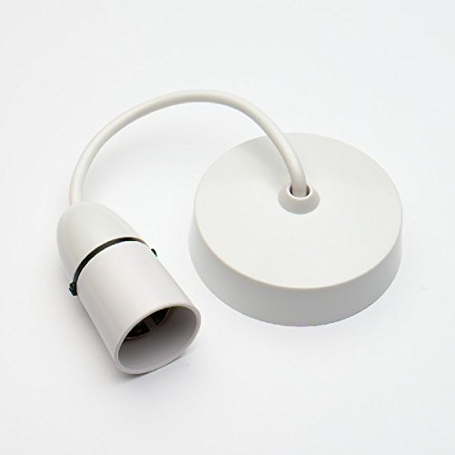 Merriway BH02617 Ceiling Rose 6" Flex & Holder White Pre-Wired -1 Pcs