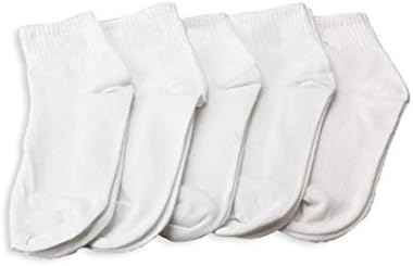 KHI Big Boys' Aircell Extra Stretchable Uniform Ankle Socks (Pack Of 5 Pairs) 10-11 Years White