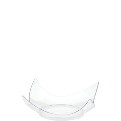 Party Perfect Reusable Mini Curvy Plates Tableware, Clear, Plastic , 3
