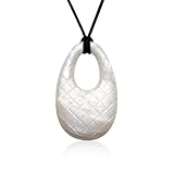 Siliconies Metallic Egg Pendant (Teething, Nursing, Sensory) - Discounted due to uneven coloring (Metallic White)