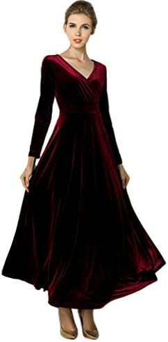 New in, The Women Hot Velvet Dress Plus Size Ankle Maxi Tunics Casual Robes，Xinxinyu Solid Color Tops T-Shirt Long Skirt