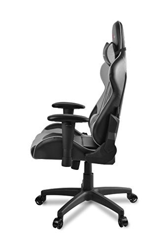 Arozzi VERONA-V2 Advanced Racing Style Gaming Chair with High Backrest, Recliner, Swivel, Tilt, Rocker and Seat Height Adjustment, Lumbar and Headrest Pillows Included, Grey