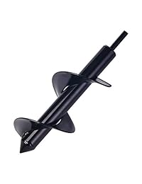 Broca Auger Bit, Antideslizante - 3" x 10" Bombilla de Flor de Jardín HEX Shaft Auger, Earth Auger Bit, Post o Paraguas agujero Digger para 3 8" Broca de Conducción Hex.