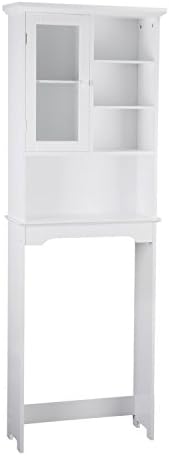 Asensefurniture High White Bathroom Over Toilet Storage Shelves Cabinet, Simple Living