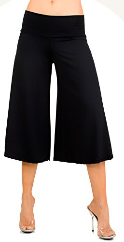 Stretch Gaucho Pants with Banded Waist 