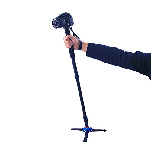 FOSOTO 65-inch Aluminium Camera Unipod Monopod with Base Tripod for Canon Nikon Sony Panasonic DSLR