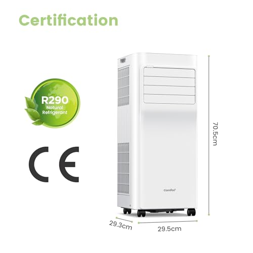 Condizionatore Portatile 7000 BTU/H, Breezy Cool Pro 2.0, Controllo WiFi, 3-in-1 Climatizzatore Portatile, Ventilatore, Raffreddamento, Deumidificazione, 24H Timer