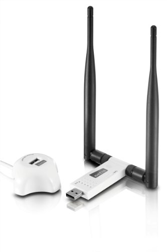 Netis WF2116 Wireless N300 Long-Range USB Adapter, Supports Windows, Mac OS, Linux, 5dBi High Gain Antennas, Free USB Cradle