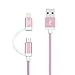 CableCreation 4 Feet 2-in-1 Lightning and Micro USB to USB Data Sync Charge Cable, [MFi Certified] Compatible iPhone X/8/8 Plus/7/7 Plus, iPad, Samsung, Nexus, LG, HTC Phone, Rose Gold/1.2M