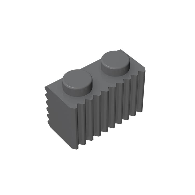 Classic Building Bulk Brick 1x2 with Grille 100 Pieces, Compatible with Lego Parts and Pieces 2877 (Colour: Dark Grey)