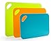 Flexible Cutting Board Mat Set, Extra Thick Plastic with Non-Slip Textured Grip for Chopping, 3 Convenient Sizes by DeVeau Essentials
