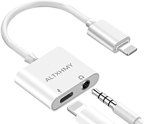 ALTXHMY 3.5 mm Headphone Jack Adapter Aux Adapter 2 in 1 Earphone Splitter Adaptor Charger Cables & Audio Connector Dongle
