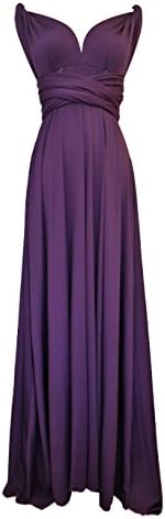Full Length Plus Size Convertible Bridesmaids Dress in Royal Purple,One Size
