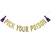 Gold Glitter Pick Your Poison Banner Potion Bar Banner, Pick Your Poison Sign Halloween Party Banner for Haunted Mansion Home Halloween Hocus Pocus Party Decorations