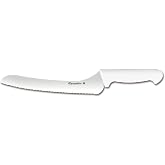 Dynamic Pro-Grip, Santoprene, Softgrip, 9" Bread, Offset Knife, White, large
