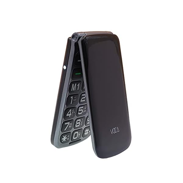VOCA-V330-3G-Flip-Phone-Voice-Control-Big-Button-Simple-Easy-to-Use-Clamshell-Unlocked-SIM-Free-Senior-Mobile-Phone-Black VOCA Big Button Mobile Phone for Seniors, Clamshell Phone, V330, Unlocked 3G, SOS Button, Speed Dial, and Charging…
