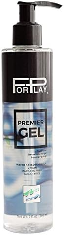 Ultra Smooth and Silky Long lasting Personal Lubricant New ForPlay Gel Premier 9 Oz Pump Bottle with Free Spartacus Glass Dong 7.5 Inches