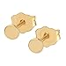 Wild Moonstone Tiny Flat Circle Disc Stud Earrings - 14k Yellow Gold Filled - 3mm