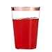 Munfix 100 Rose Gold Plastic Cups 10 Oz Clear Plastic Cups Tumblers Rose Gold Rimmed Cups Fancy Disposable Wedding Cups Elegant Party Cups with Rose Gold Rim