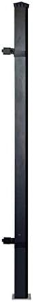 3 in. x 3 in. x 6 ft. Black Aluminum Single Post Fence Panel Kit with 8 ft. Post
