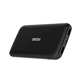 Portable Charger, OKZU 10000mAh Thin, Lightweight Power Bank, Compact External Battery Pack with USB Type-C Input & Output for iPhone, Samsung and Andriod Devices (Black)(Type C Cable Not Included)