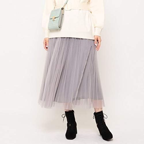クチュールブローチ ミモレスカート チュールプリーツスカート レディース グレー 012 36 S スカート 通販 Amazon
