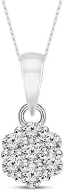0.25 Cttw | 9K (375) White Gold | Lab Grown Diamond Prong Setting 7 Stone Diamond Pendant | G-H Color, SI1 Clarity | Friendly Diamonds