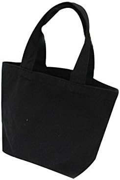 HZsdzML Solid Color Portable Canvas Lunch Cosmetics Storage Bag Women Clutch Handbag - Black