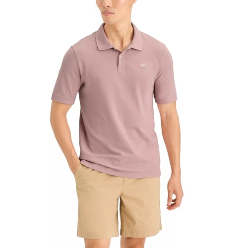 DOCKERS® Men's Slim Fit Short Sleeve Performance Pique Polo, Pale Mauve, XX-Lar…