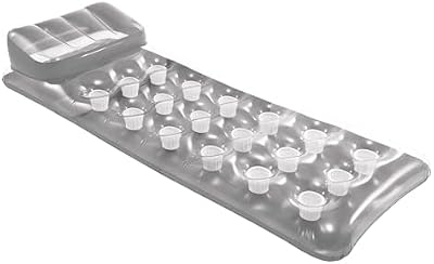 58894EU - Tapete Insuflável 18 Copos de Prata + Almofada 188x71 cm
