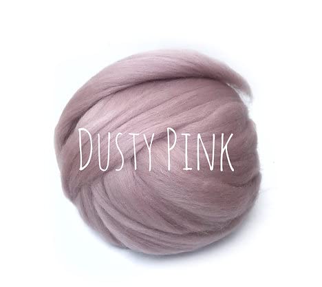 Colorful Passions Merino Wool - Dusty Pink - for arm Knitting Merino Blanket Weaving Felting Jumbo Yarn Giant Wool Soft 50g (0.11lb) — image 1