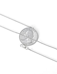 Ashine - Collar de cadena de plata fina italiana 925 de 1 mm y 16” - 30“, con gamuza de pulido de plata