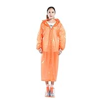 YoyoArt Ourdoor Raincoat Adult Thickening Outdoor Hiking Tourism Non-Disposable PEVA Raincoat (Orange)