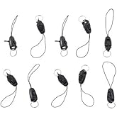 10Pcs/lot Black Detachable Buckle Mobile Phone Accessories Pendant Buckle Small Sling Anti-Lost Lanyard Cords Hanging Head Keychains Hooks, Fasteners