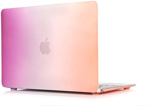 Aesetek Translucent Rainbow Color Hard Shell Case for Macbook Pro 13" with Retina Display (A1425/A1502),Purple-Orange